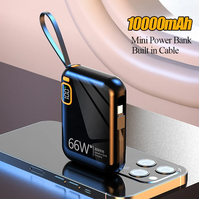 Mini Power Bank 10000mAh Portable Mobile Phone Charger External Battery  Power Bank Plug Play Type-C For iPhone Samsung Huawei - AliExpress