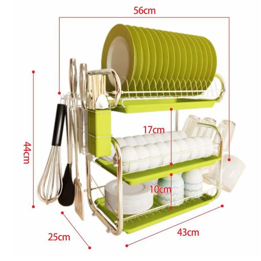 1-3 Tiers Dish Drying Rack Holder Basket Plated Iron Home Washing Great  Kitchen Sink Dish Drainer Drying Rack Organizer Black - AliExpress