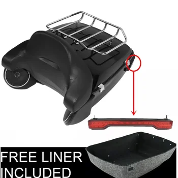 Motorcycle King Pack Trunk Backrest Rack Light Speakers For Harley Davidson Tour Pak Touring Electra Glide 2014-2024 1