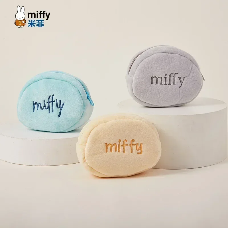 Miffys Embroidery Anime Cartoon Plush Rabbit Zipper Zero Wallet Storage Bag Makeup Carrying Bag Portable Kawaii Gift plush toys,plush coin purse,wallet keychains