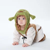 Kawaii Costume pour enfant bébé 0-3 ans mignon vert monstre combinaison hiver chaud Onesie Anime Cosplay Kigurumis tenue 2024 1