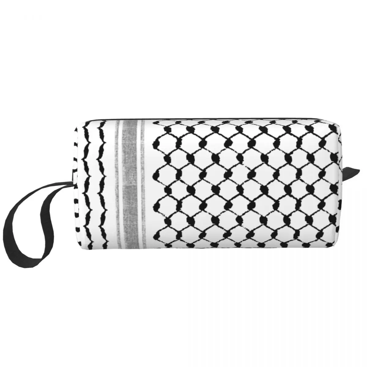 

Palestinian Hatta Kufiya Folk Pattern Large Makeup Bag Waterproof Pouch Travel Cosmetic Bags Palestine Arabic Keffiyeh Organizer