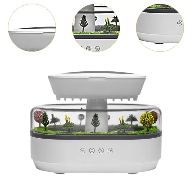 Microlandscape Decor Desktop Humidifier UK 220V Plug Versatile Essential Oil Diffuser 20.6x12x15.5cm for Gym Lightweight Stylish 5