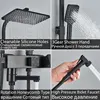 Black Shower Set Faucet 4 Ways Showers Faucet Systems Adjustable Mixers Tap For Bathe Free Rack Rainfall Modern Bathroom Faucets 5
