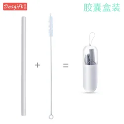 Foldable Reusable 25cm Silicone Drinking Straws - Portable and Flexible (White)
