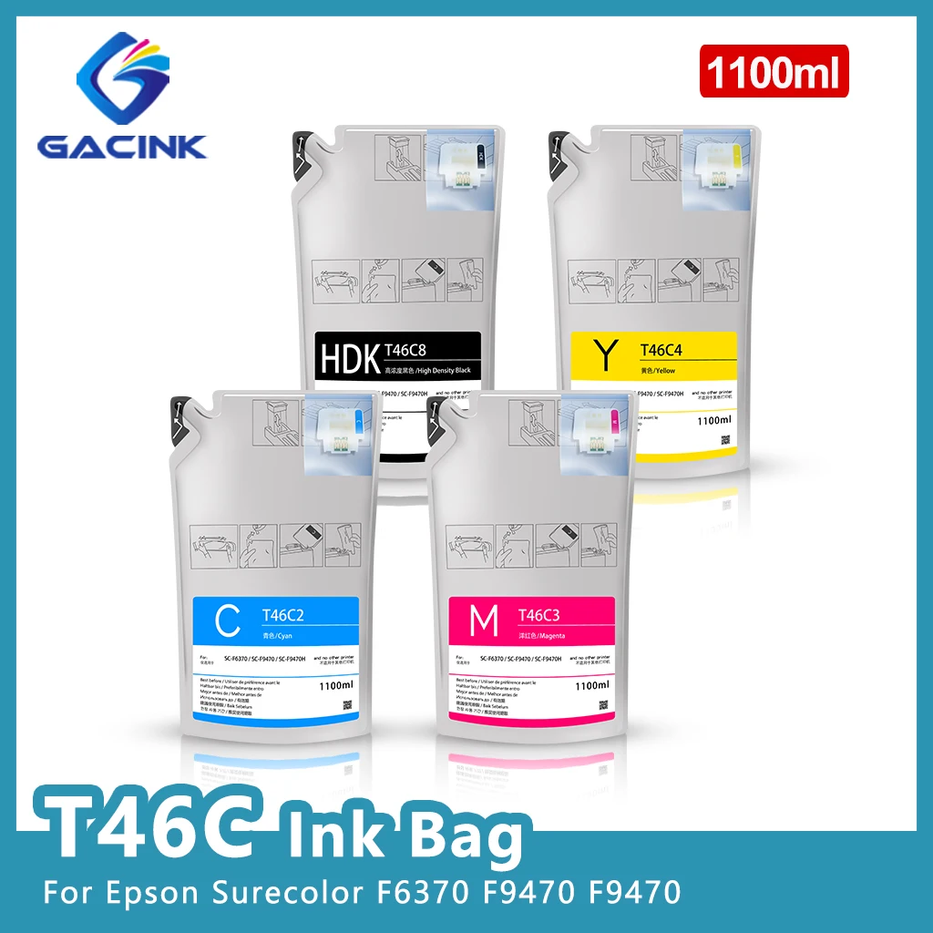 

Чернильный картридж T46C2, T46C3, T46C3, T46C8 с чипом, совместимый с Epson Surecolor F6370, F9470, F9470H, чернильный мешок для принтера 1100