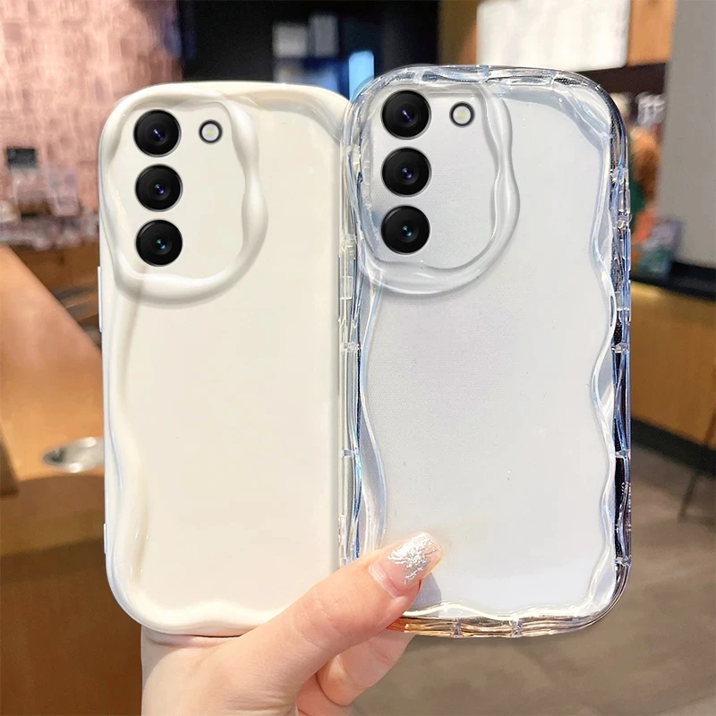 Clear TPU Wave Soft Case For Samsung A55 A54 5G A 54 A53 A35 A34 A52S A52 A51 A14 A13 A50 A32 A30 A24 A25 A22 A23 A12 Case Cover