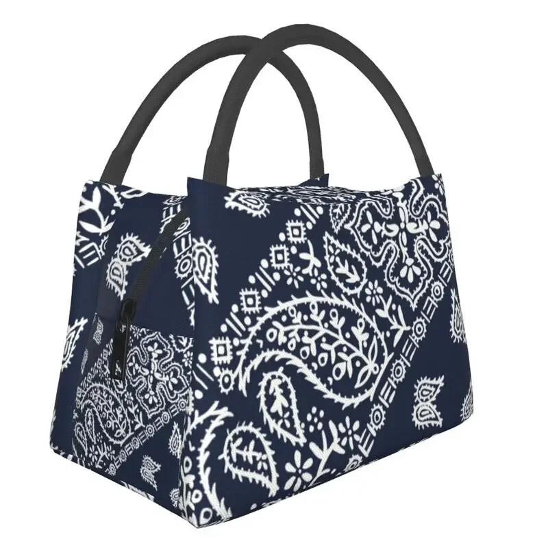 

Изолированная сумка-тоут для ланча с рисунком банданы для женщин, портативная Термосумка, Ланч-бокс для еды на открытом воздухе, кемпинга, путешествий