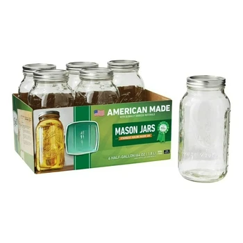 64oz Wide Mouth Mason Jars 6-Pack 1