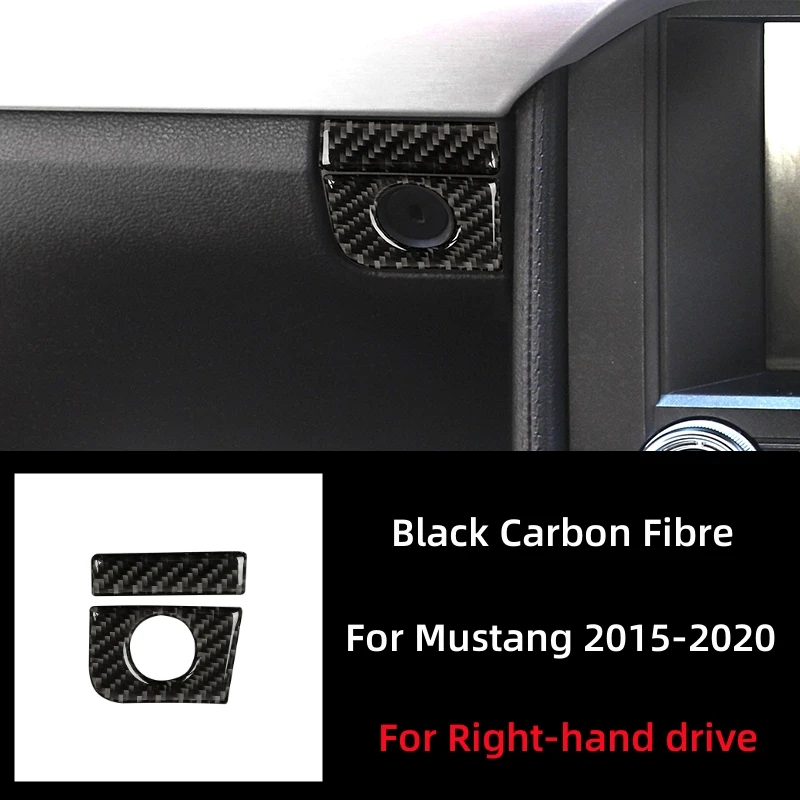Carbon Fiber Interior Co-Pilot Storage Box Switch Panel Cover Trim Stickers