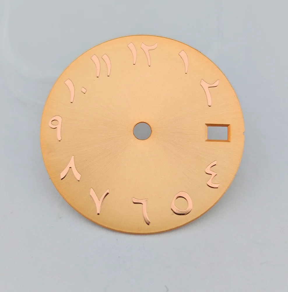 28.5mm 시계 다이얼, 아랍어 숫자 다이얼, 사용자 정의 DIY 로고, 레이저 인쇄 시계 액세서리, NH35/NH36 무브먼트에 적합