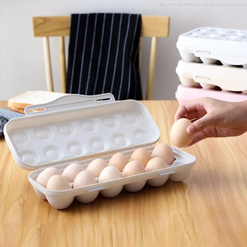 1pc egg storage box, anti-collision 12 cell egg tray, refrigerator preservation flip storage box, household kitchen supplies 4