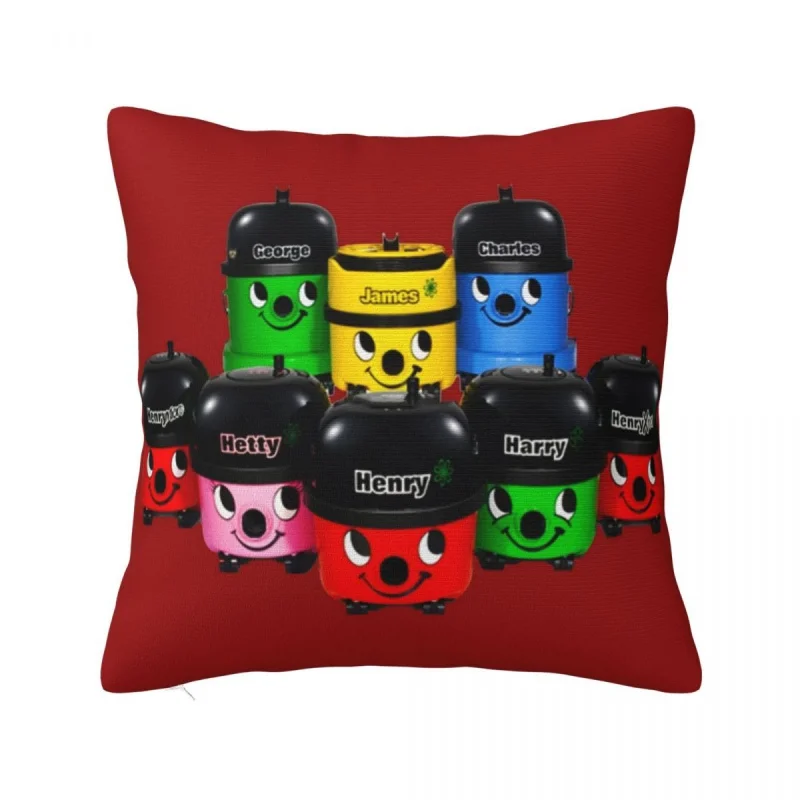 

Henry Hoover And Friends Pillowcase Soft Fabric Cushion Cover Decor cute fun retro anime Pillow Case Cover Home Square 40X40cm