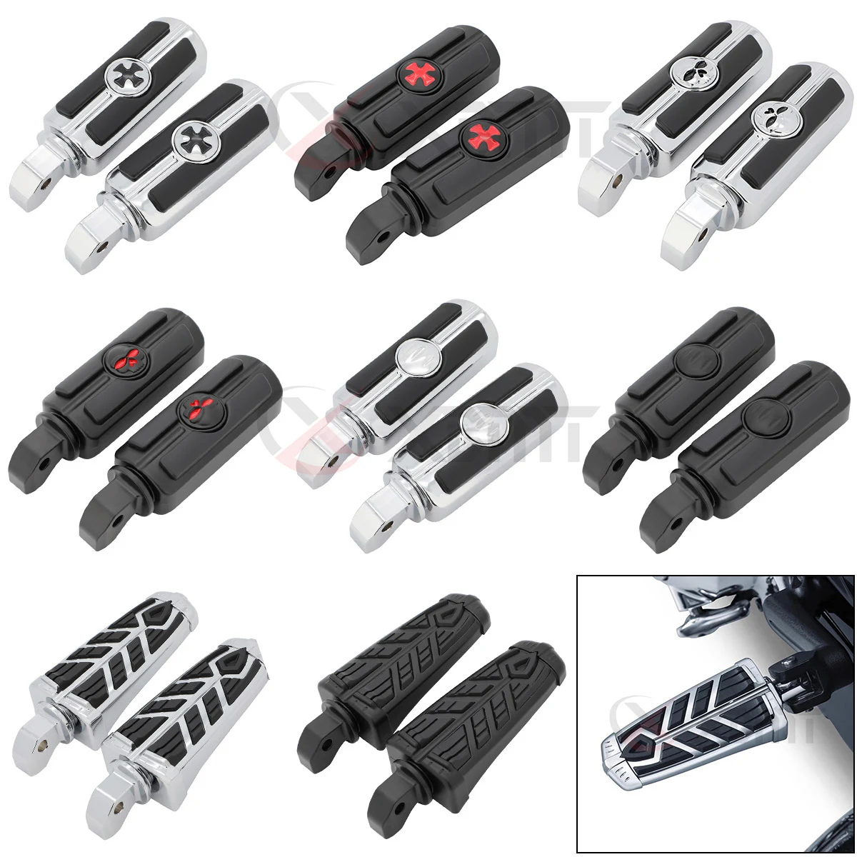 

Motorcycle Parts Rear Passenger Foot Pegs Footrests For Indian Scout 2015-2023 Bobber ABS Rogue Sixty 100th For Victory Octane