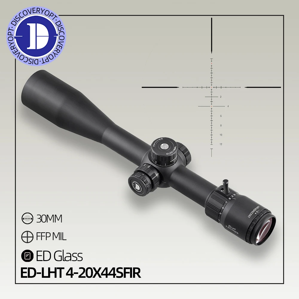 

Discoveryopt Optical Sight For Hunting Sporting Competition ED-LHT 4-20X44SFIR MIL Rifle Scope For .50BMG Tactical RifleScope
