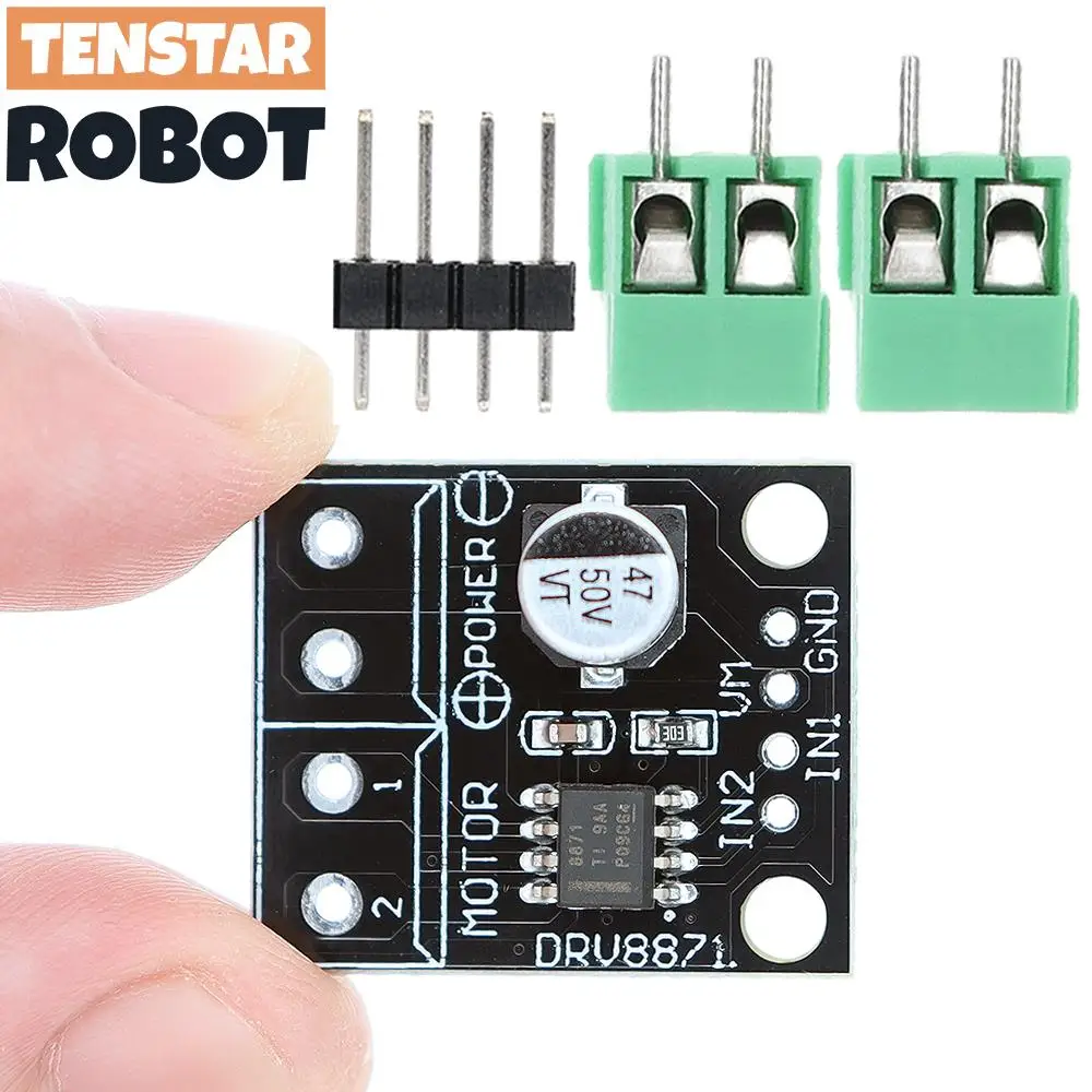 TENSTAR DRV8871 H-Bridge Brushed DC Motor Driver Breakout Board PWM Control 3.6A Max Internal Current Sense 6.5V To 45V 2pcs
