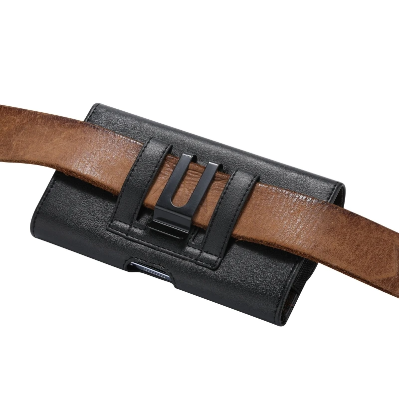 Cellphone Holster Case PU Leather Holster for Men Horizontal Carrying Phone Pouch Belt Clip Credit Cards Holder Case Wallet Coin Purse Gift for Father