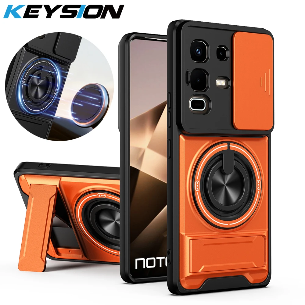 Magnetic Phone Case with Slide Camera Protection and Upright Kickstand