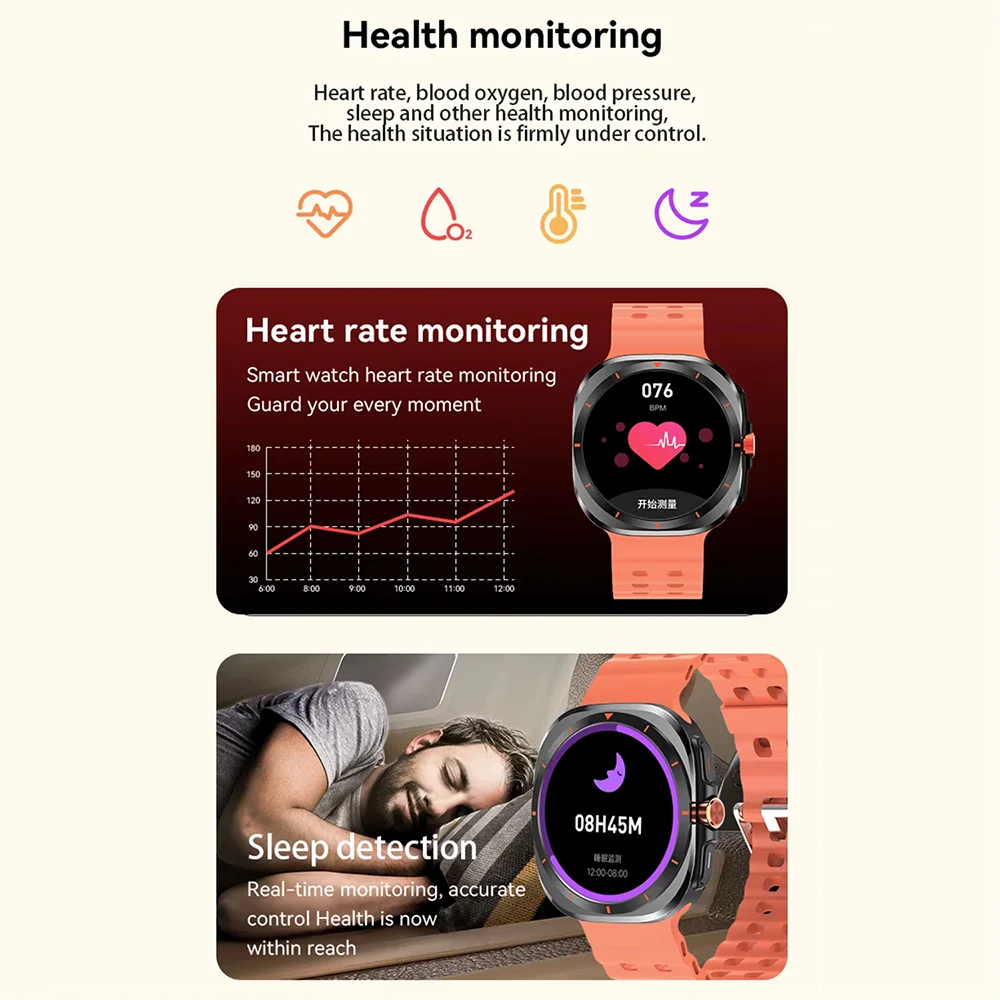 G.L Wear New Watch 7 Ultra Bluetooth Call Voice Assistant Heart Rate Monitor 1.52 inch AMOLED Screen Man Woman Smart Watch Gift - Image 6