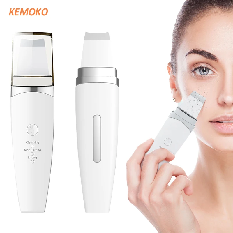 Ultrasonic Skin Scrubber Blackhead Remover Facial Cleanser Peeling Shovel Deep Face Cleaning Machine Spatula Face Beauty Device