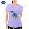 2024 Summer New Cartoon Pattern Double Pocket V-Neck Design Style and Y2k Style for Women T-Shirt Anime T-Shirts Womens Clothes 6