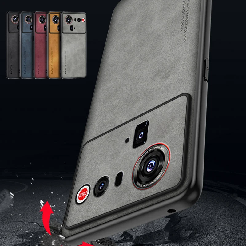 Premium Shockproof Matte Leather Phone Case with Soft Back Cover