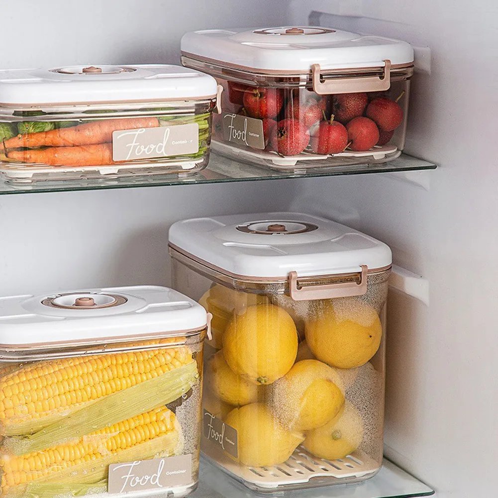 Vacuum Food Storage Box Food Dispenser with Time Compass & Air Pump Marinade Container Multifunction for Meat Fruits Vegetables Food Storage Box