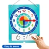 Montessori Writable Dry Erase Teaching Clock Telling Time Maths Teaching Aids Demonstration Clock for Primary School 10.9"x13.5" 5
