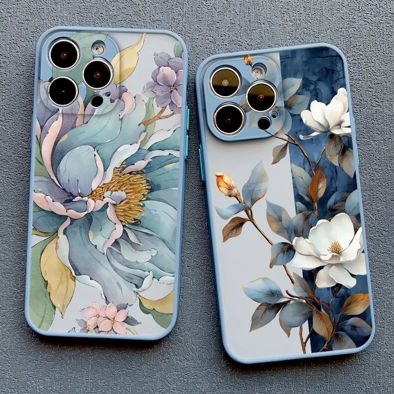 Vintage Elegante Rosa Pfingstrosen-Blumen Handyhülle für iPhone 12 Mini Pro Max 17 16 15 11 13 14 Pro Max 15 14 Plus X XR XS Rückseiten-Cover – Detail 18