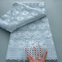 Nigerian Guipure Cord Lace Fabric 2025 High Quality 5 Yards Knitted African Water Solube Lace Fabric For Women For Wedding Dress 3