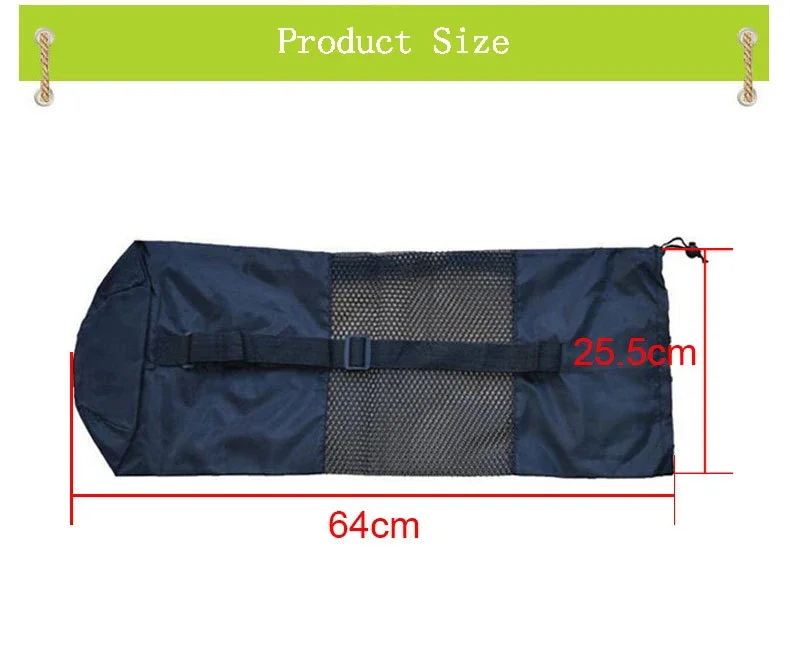 Description Picture 4 of item1 PCS Yoga Mat Bag Exercise Fitness Carrier Nylon Mesh Center Adjustable Strap Pilates Fitness Body Building Sports Equipment