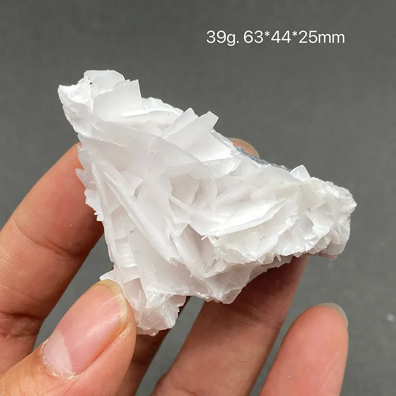 100% natural white flake calcite (fluorescent effect pink) raw stone mineral specimen healing crystal stone gemstone collection