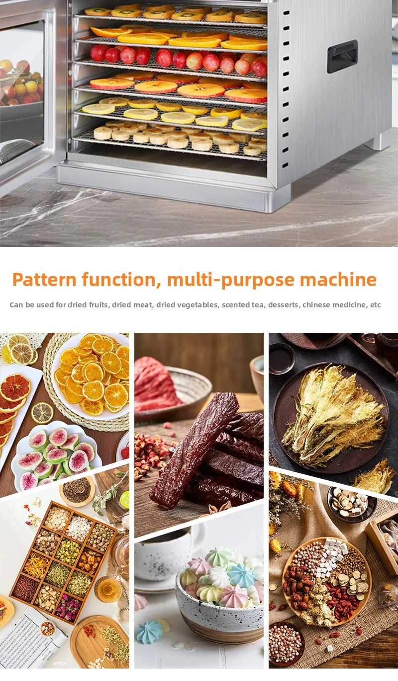 Description Picture 5 of item6-layer Stainless Steel Food Dehydrator Machine Adjustable Timer/Temperature, Quiet & Energy Saving & Energy Saving For Meat