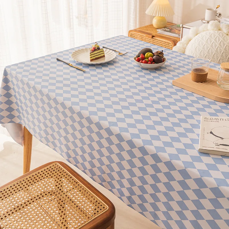 Argyle Pattern Pvc Tablecloth Waterproof Table Cover Rectangle Oilcloth On Table For Kitchen Decor Disposable Picnic Tablecloths