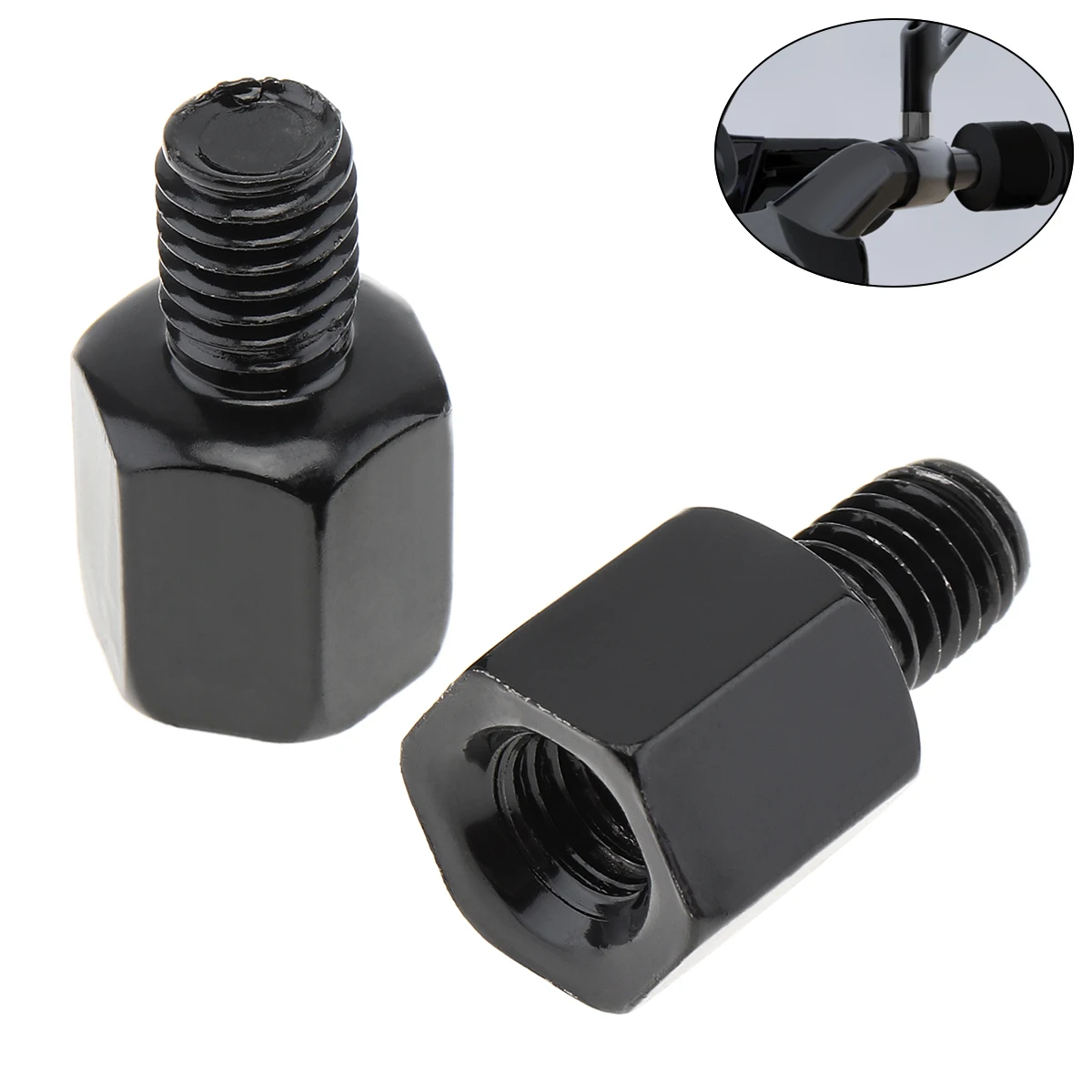 

1piece 10mm to 8mm Black Motorcycle Rearview Mirror Adapter Bolt Screw Thread Adapter Conversion Bolt Motorbike Mirror Screw