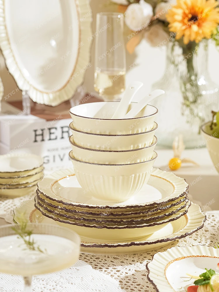 

Dishes Suit Household Ceramic Tableware Plate Tableware