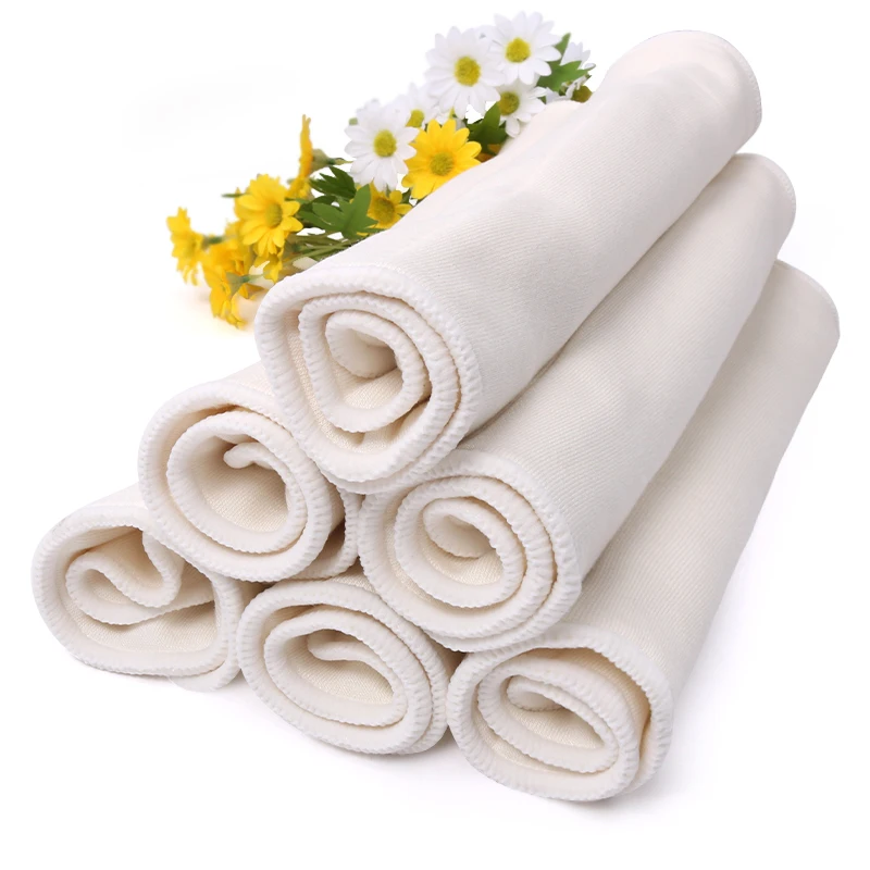 Naughtbaby Trifold Diaper Insert Bamboo Cotton Baby Ecological Diaper Cloth Pocket Nappy OS Fast Absorbency Washable 36x36cm