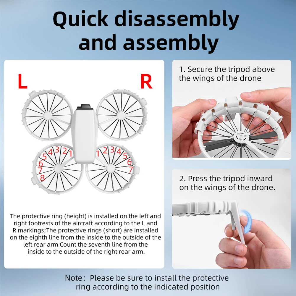 Accessories Kit For DJI Flip Propeller Guard Cover Lens Cap Foldable Extension Support Legs Holder For DJI Flip Drone Accessory