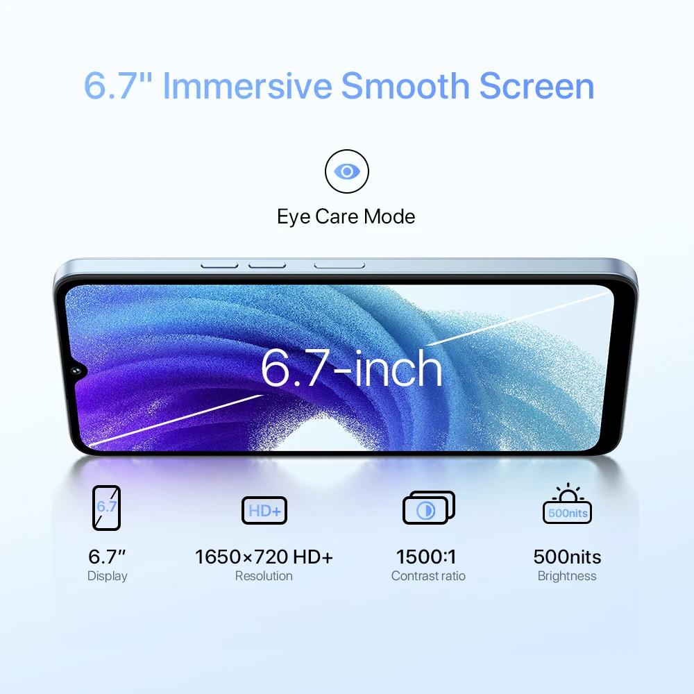 UMIDIGI A15T Smartphone Android 13 MTK Helio G95 Octa-Core Ultra-Slim 6.7’’ HD+ 8+8GB 128GB 64MP 5000mAh Battery Hotkey NFC AGPS 3