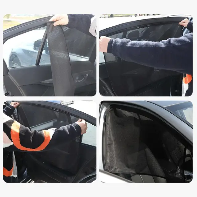 For Most Vehicles Window Sunshield Summer Use Road Trips Foldable Mesh Sunshade For Car Sun Protection Foldable Design 3