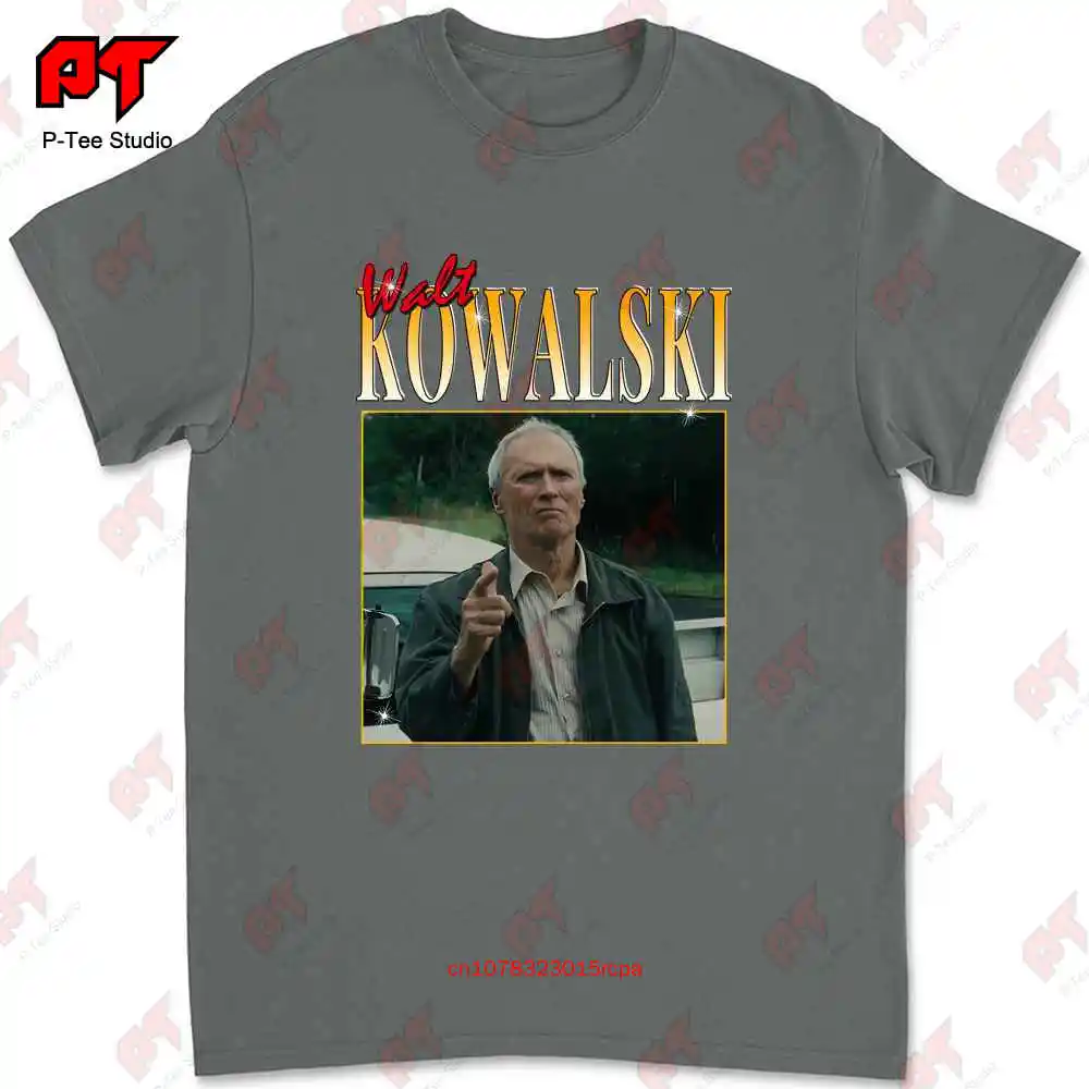Фото Винтажная черная футболка из фильма Walt Kowalski Gran Torino Mnh042421052 M38D №5