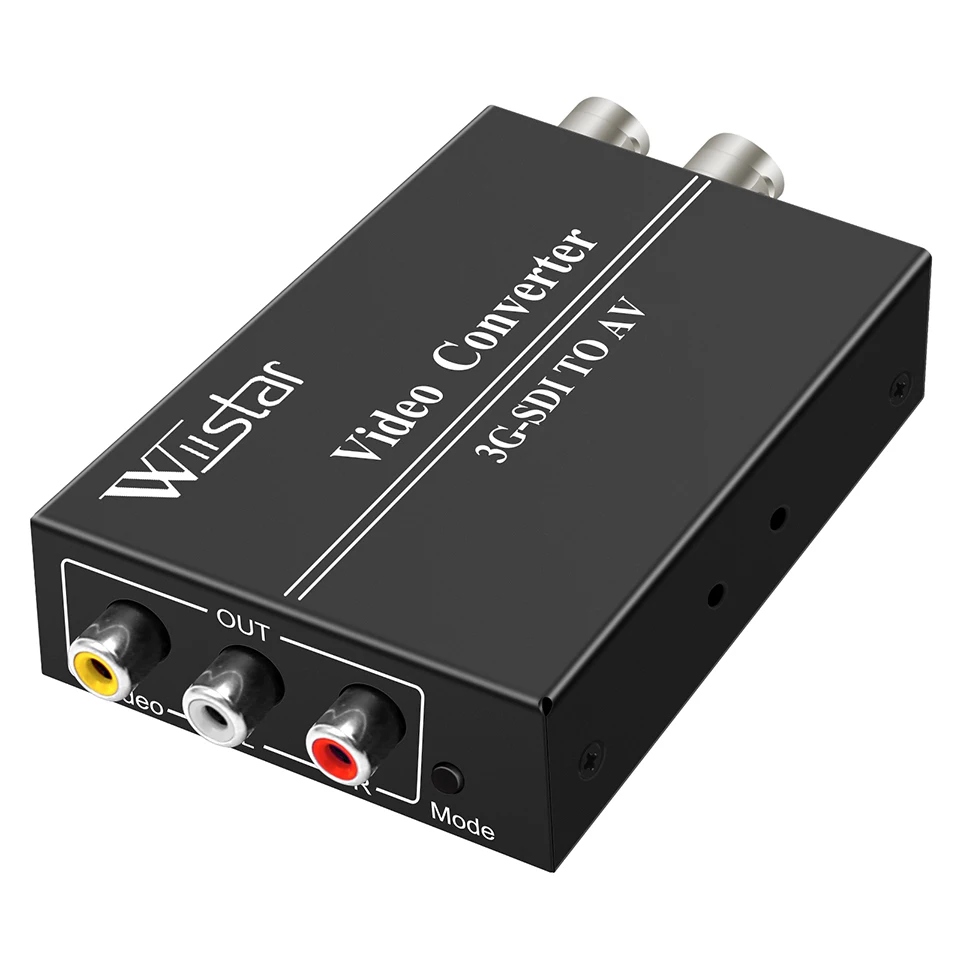 Wiistar 3G Hd Convertitore Da Sdi A Av Adattatore Da Bnc A Rca Scaler Audio Fino A 1080P Supporto Lpcm 2.0 Per Tv