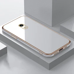 Luxury Square Plating Silicone Ultra-Thin Soft Phone Case for J7 2017 J730 (WHITE)