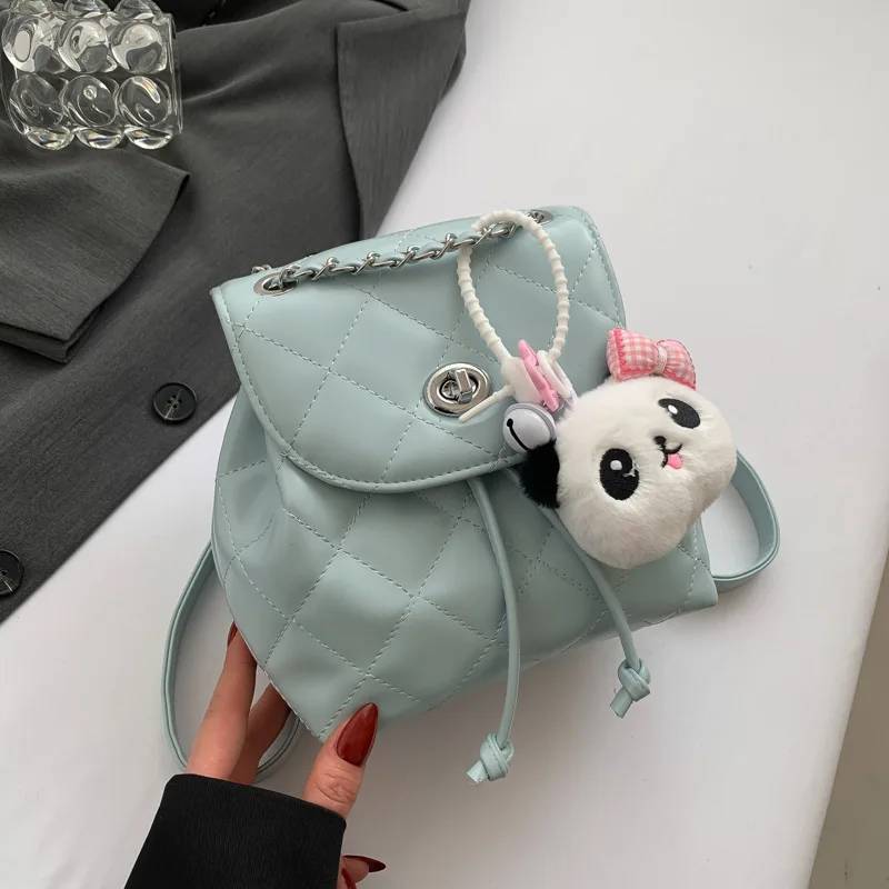 Korean niche backpack women's 2024 new trendy and fashionable backpack versatile chain bucket bag travel bag