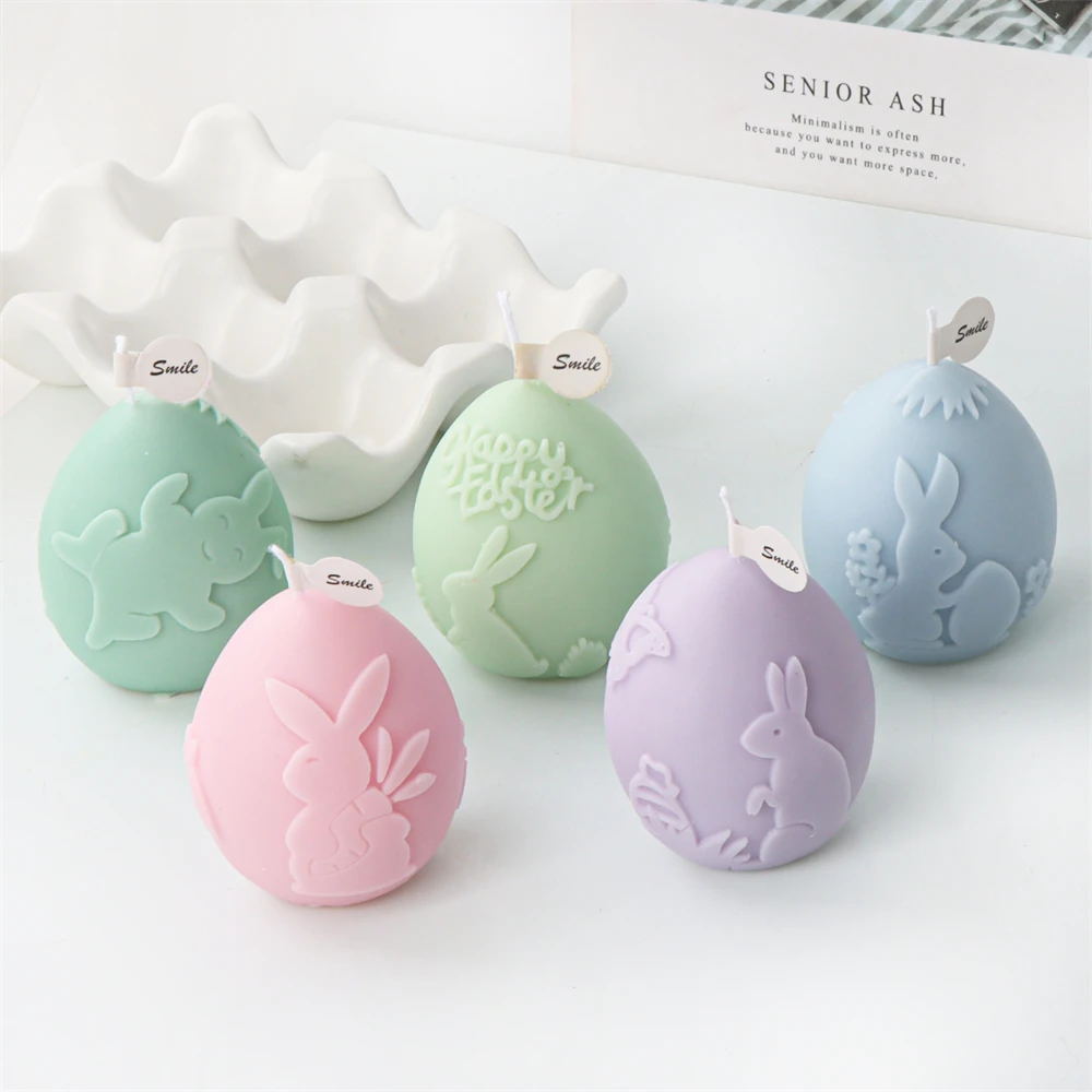 Easter Egg Silicone Mold 3D Embossed Eggshell Rabbit Aroma Candle Plaster Making DIY Easter Decor Gift silicone mold silicone candle mold aromatherapy candle mold silicone candle molds candle mold beeswax mold