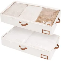 4 Pack Foldable Underbed Storage Box for Clothes Under Bed Clothes Organizer With Sturdy Structure and Ultra Thick Fabric 1