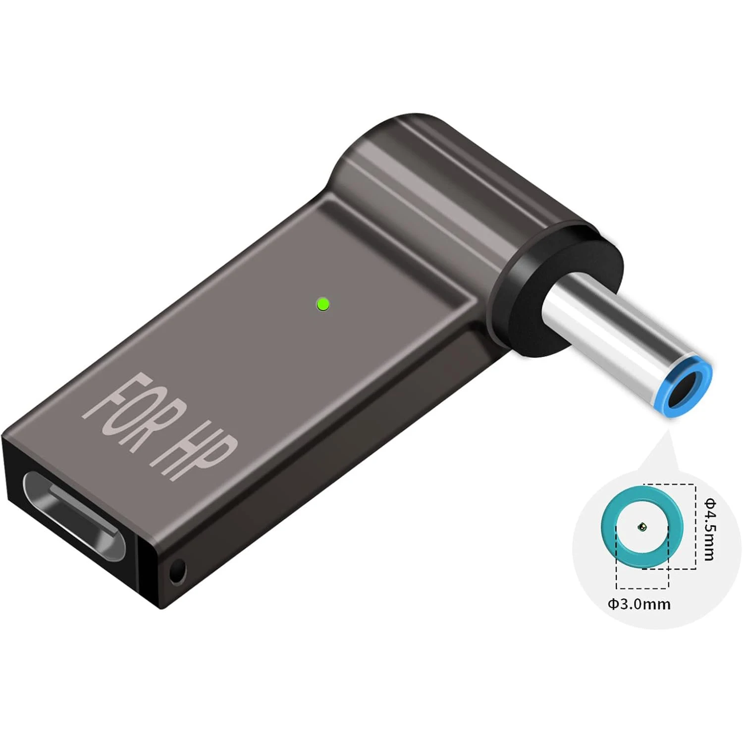 USB C to 4.5mm Laptop Charging Adapter Female Type C to Male DC 4.5 x 3.0mm Barrel Jack Plug Converter 100W PD Power Charger