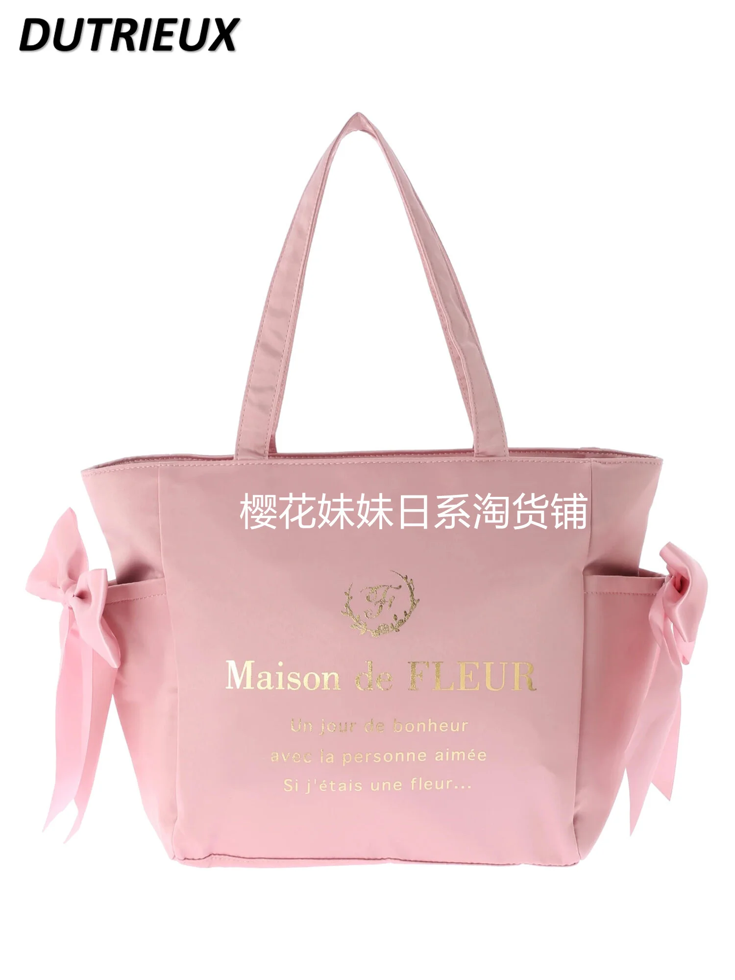 Lolita Japanese Style Women's Handbags Satin Fabric Big Bow Cartoon One Shoulder Bag Sweet Cute Summer Autumn Ladies Bags