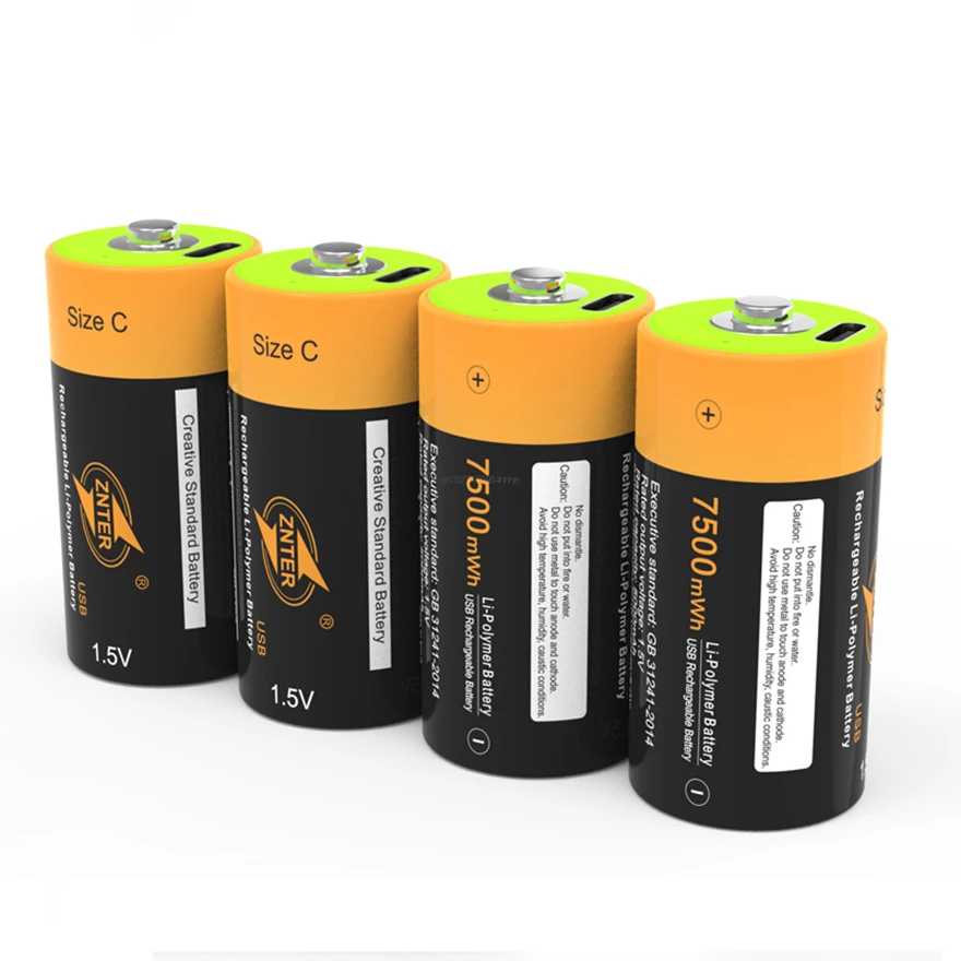 Znter 1.5v 7500mwh Bateria Recarregável c Lipo Lr14 Bateria para rc Câmera Drone Carga Rápida Através do tipo c Cabo 100 - Image 6
