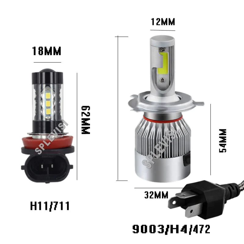 Combo 9003 H11 711 Светодиодный лампа для фар дальнего и ближнего света, противотуманная лампа светильник 6000K, ксеноновая белая для Mazda BT-50 2006-2015 2007 2008 2009 2010